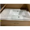 Image 2 : MARBLE BATHROOM VANITY COUNTERTOP (V37 1/2L) 37.5" X 22.5" LEFT HAND SINK