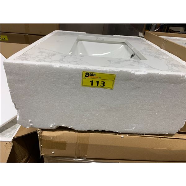 MARBLE BATHROOM VANITY COUNTERTOP (V37 1/2L) 25.5  X 22.5  CENTRE SINK