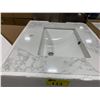 Image 2 : MARBLE BATHROOM VANITY COUNTERTOP (V37 1/2L) 25.5" X 22.5" CENTRE SINK