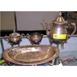 SILVER PLATE TEA SET