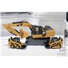 Image 2 : Three 1:50 scale Diecast Masters CAT toys including 856 road builder configuration Item #85923, 242D