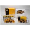 Image 1 : Two NZG 1:50 scale CAT models including 966F log loader and 988B wheel loader. Plus 1:50 scale Norsc