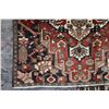 Image 2 : 100% handmade Iranian wool carpet "Bakhtyar" with center medallion, red background and highlights of