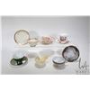 Image 1 : Five china cups and saucers including Moriage with Geisha litho pane bottom, Crown Staffordshire, Ba