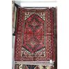 Image 1 : 100% handmade Iranian wool carpet "Zanjan" with double medallion and red background, highlights of b