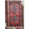 Image 1 : 100% handmade Iranian wool carpet "Zanjan" with double medallion, red background and highlights of g