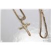 Image 2 : 10kt yellow gold 15" box chain with cross pendant