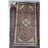 Image 1 : 100% handmade Iranian wool carpet "Hamdan" with center medallion, muted red background, center medal