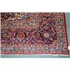 Image 2 : 100% handmade Iranian wool carpet "Kashan" with center medallion, red background, overall floral des