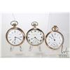 Image 1 : Three pocket watches including Waltham, grade P.S. Bartlett, model 1908, 17 jewel, size 16 pocket wa