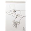 Image 1 : Sterling silver solitaire 12" neck chain with white gold overlay and attached bow pendant set with c