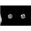 Image 1 : Pair of 14kt white gold solitaire earrings, each set with set with 1.00 ct moissanite gemstone, incl