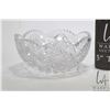 Image 2 : Two brilliant cut crystal bowls including one signed, each with saw cut edges, each about 8" in diam