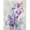 Image 2 : Framed watercolour of purple lilies signed by artist Yoriko 19" x 14". Note: This lot is not availab