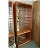 Image 1 : Wooden display with cabinet with double sliding door bottom section and top section with double slid