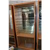 Image 1 : Wooden display with cabinet with double sliding door bottom section and top section with double slid