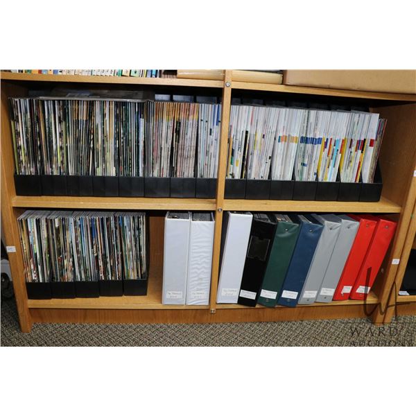 Two shelves including loose and bound magazines on predominately toy tractor collecting. Note: Due t