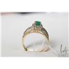 Image 2 : 14kt yellow gold, diamond and emerald gemstone ring, set with .65ct oval emerald center stone, .22ct