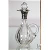 Image 4 : Antique crystal whisky noggin tot water decanter with Birmingham sterling silver spout and crystal s