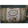 Image 2 : Antique bobbin turned and hand embroidered sewing/knitting box, dated 1864, 26" in height