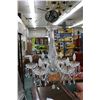 Image 1 : Waterford Crystal six branch chandelier with hanging lustres, approximately 20" from top to bottom o