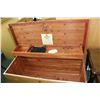 Image 2 : Retro blonde oak cedar lined blanket box made by Honderich Furniture Co. 21" high X 41' wide and 19"