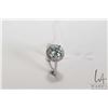 Image 1 : Sterling silver ring set with 2ct center moissanite gemstone, size 6, includes GRA certificate