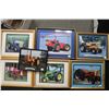 Image 1 : Seven framed tractor pictures . Note: This lot is not available for shipping. Local pickup only