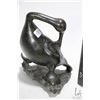 Image 2 : Inuit soapstone carving of a preening crane 7 1/2" in height, no signature seen