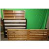 Image 1 : Three wall hanging shelving units including 23" high X 84 1/2" wide X 5 1/2" deep, 42 1/2" high X 49