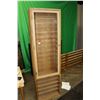 Image 1 : Shop made single door wood and glass display cabinet with multiple shelves, 72" high X 21" wide X 10