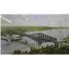 Image 2 : Antique oak framed print, titled on brass plaque "The Quebec Bridge- Canadian National Railways". No