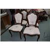 Image 1 : Four Victorian style dining chairs with decorative show wood and tapestry upholstery