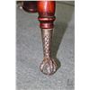 Image 2 : Antique adjustable height, swivel seat piano stool with cast and glass ball and claw feet