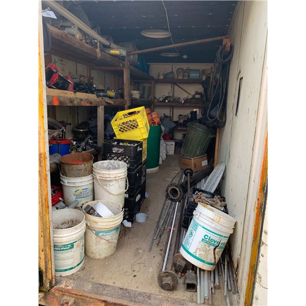 LARGE GROUP OF WATER LINE FITTINGS-COUPLINGS, PVC, TELEPHONE FLAIRS, BOLTS, BRAIDED CABLE, ETC