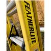 Image 2 : GROUP OF 4 FEATHERLITE FIBERGLASS & ALUMINIUM LADDERS-(3) EXTENSION (1) STEP ASSORTED SIZES