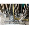 Image 2 : GROUP OF CONSTRUCTION TOOLS - SHOVELS, RAKES, BROOMS, ETC