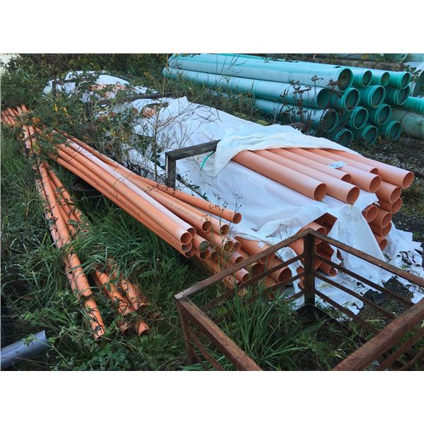 LOT OF ORANGE DB2 PVC TELECOMMUNICATION PIPE 4" & 2"