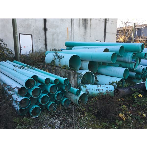 LARGE GROUP OF ASSORTED SIZE SEWER PIPE