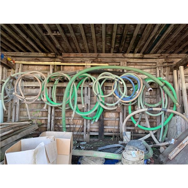 LARGE GROUP OF SUCTION HOSES IN ASSORTED SIZES