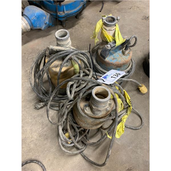 LOT OF 3 HEAVY DUTY SUBMERSIBLE PUMPS