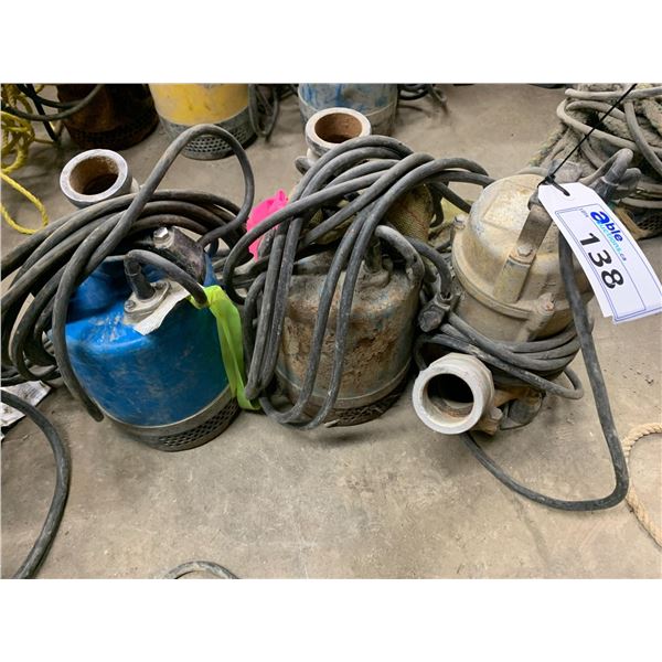 LOT OF 3 HEAVY DUTY SUBMERSIBLE PUMPS