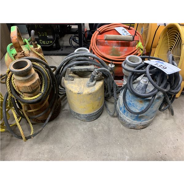 LOT OF 3 HEAVY DUTY SUBMERSIBLE PUMPS