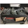Image 2 : SINGLE DRAWER BLACK METAL ROLLING SHOP CART & CONTENTS