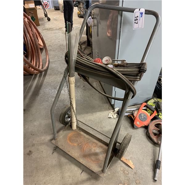 WELDERS CART WITH TORCH, HOSE LINE AND GAUGES