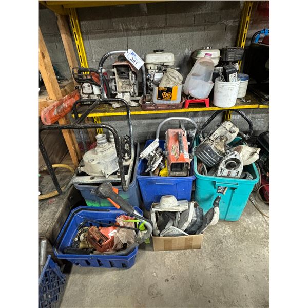 LARGE GROUP OF ASSORTED GAS POWERED TOOLS **FOR PARTS OR REPAIR ONLY**