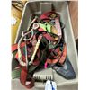 Image 1 : RUBBERMAID STORAGE BIN FULL OF SAFETY HARNESSES