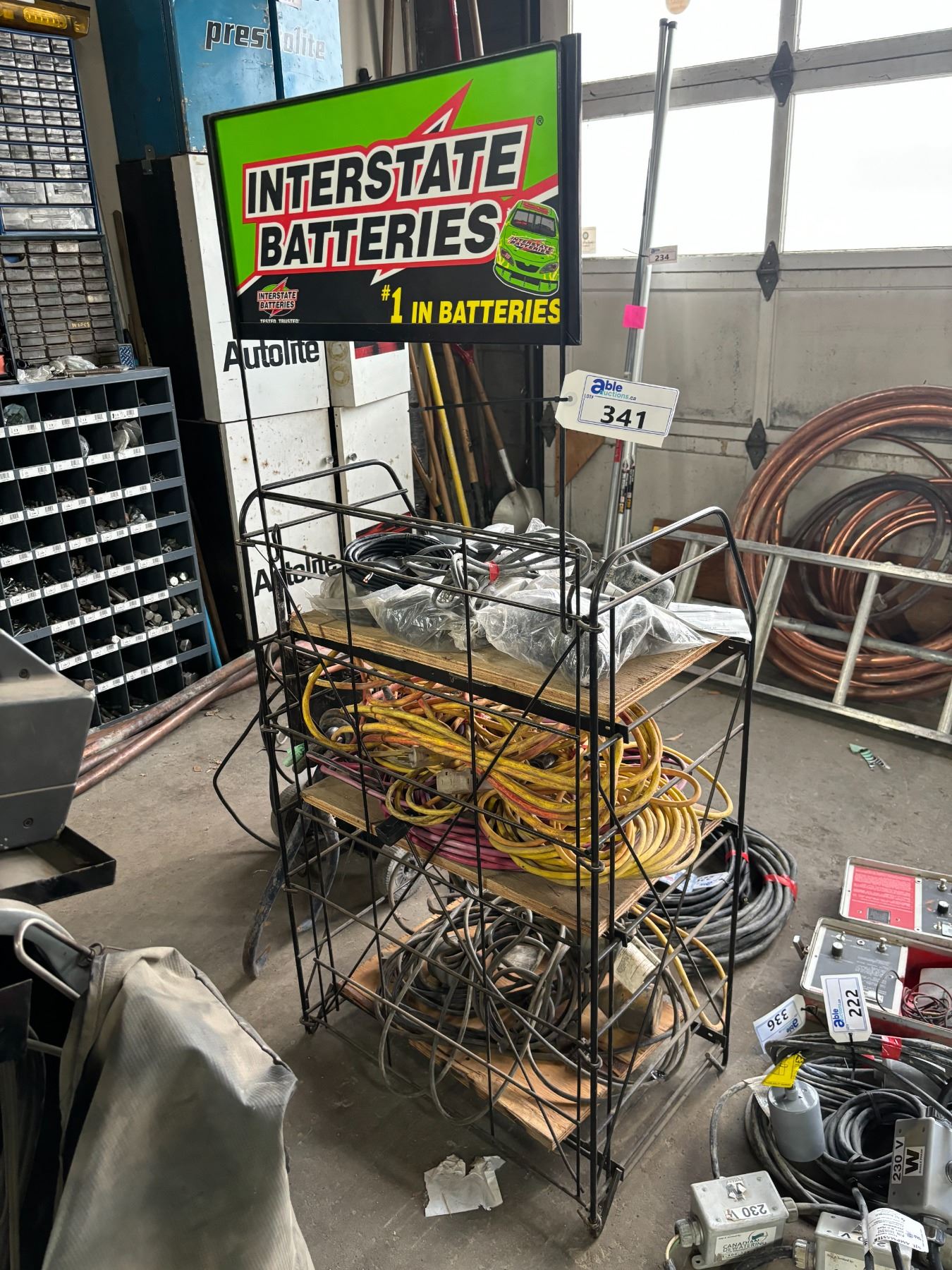 INTERSTATE BATTERY 3 TIER METAL WIRE DISPLAY RACK - Able Auctions