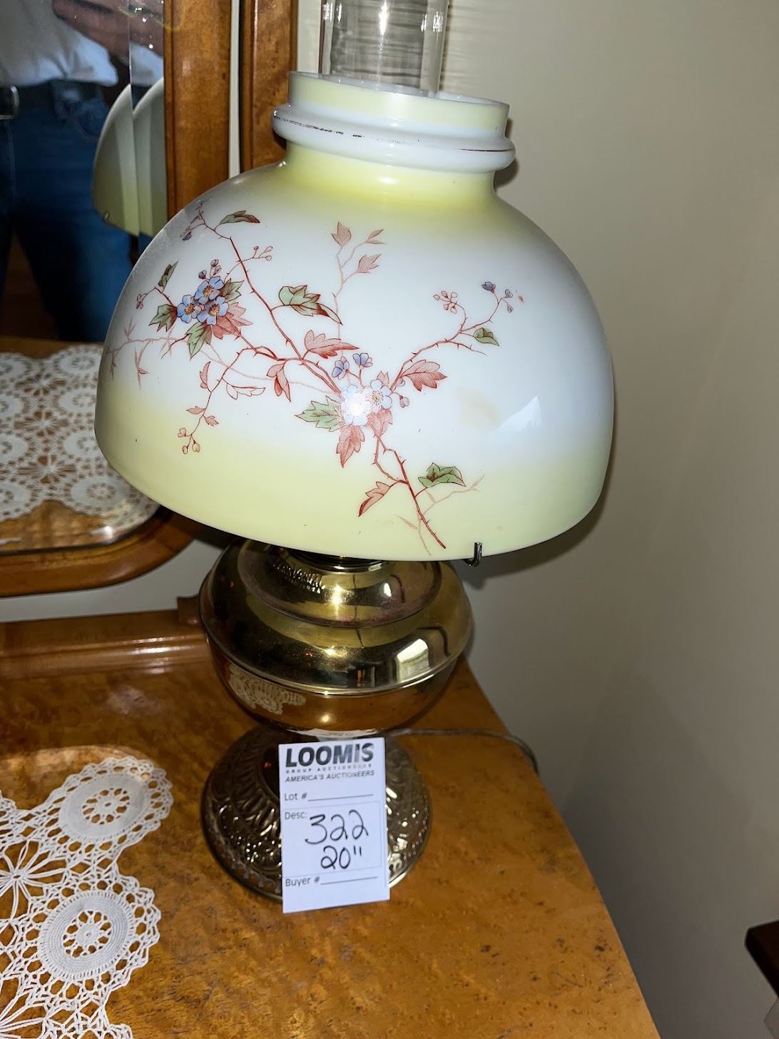 20" MILLERS VESTAL BRASS LAMP