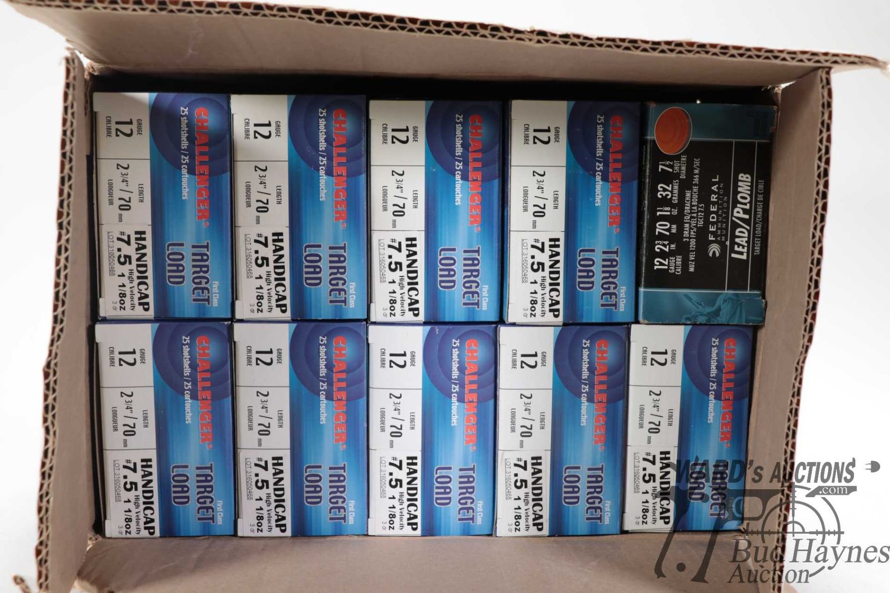 Count Boxes Box containing nine 25 count boxes of Challenger 12 GA 2 3/4